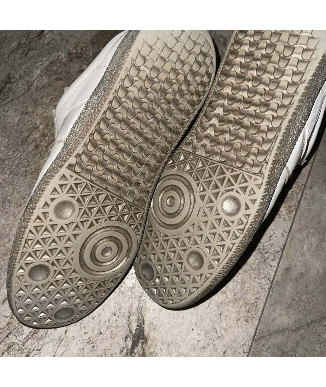 MAISON MARGIELA Белые кожаные низкие кроссовки / кеды, фото 6