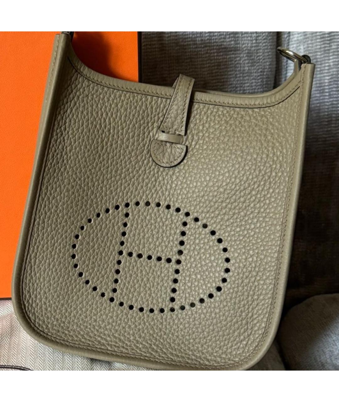 HERMES Бежевая кожаная сумка через плечо, фото 5