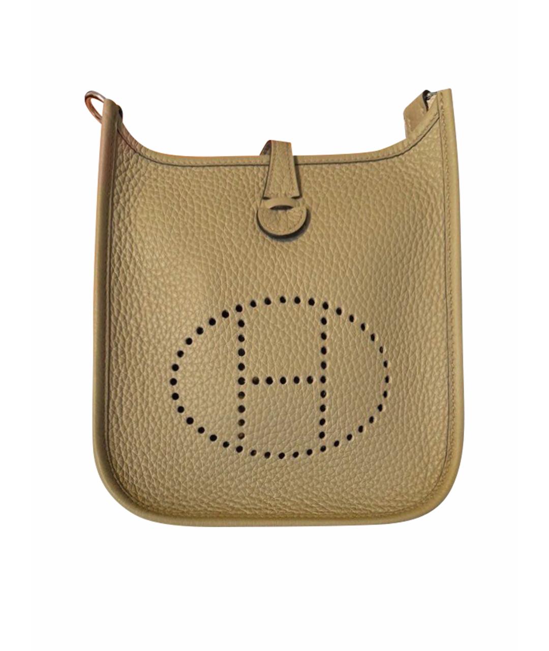 HERMES Бежевая кожаная сумка через плечо, фото 1