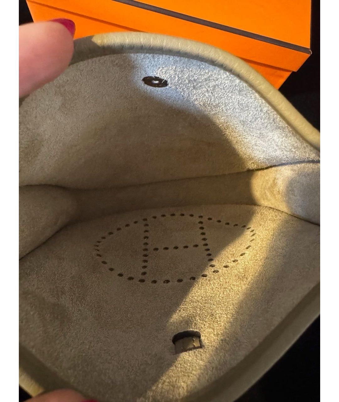 HERMES Бежевая кожаная сумка через плечо, фото 3