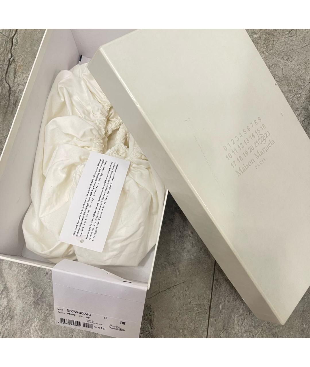 MAISON MARGIELA Бежевые кожаные низкие кроссовки / кеды, фото 5