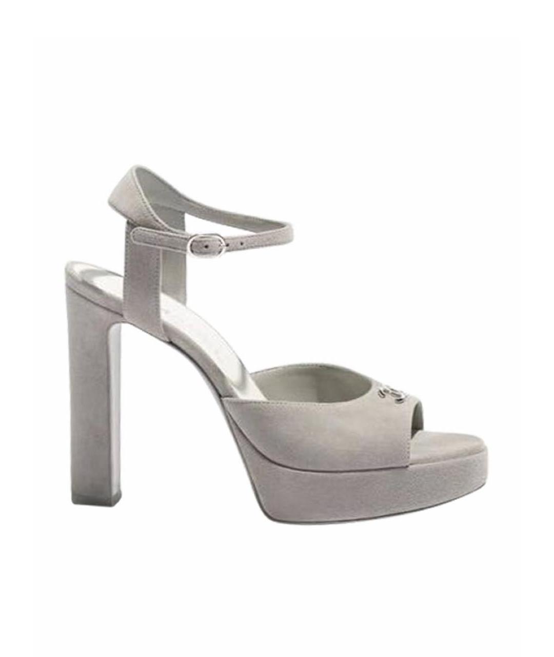 CHANEL Серые босоножки, фото 1