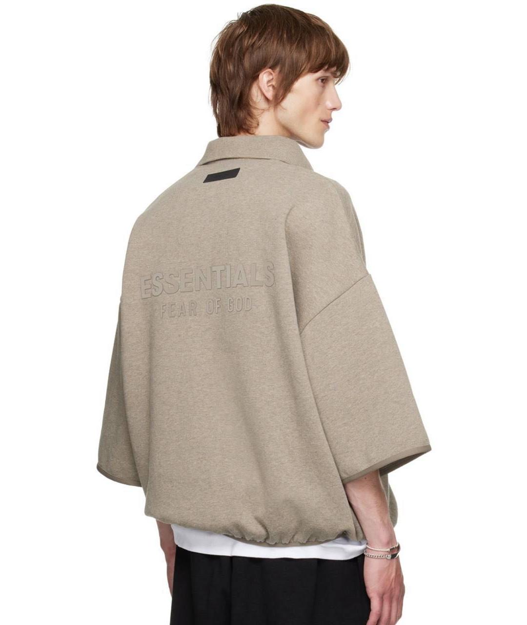 FEAR OF GOD ESSENTIALS Серое хлопковое поло с коротким рукавом, фото 4