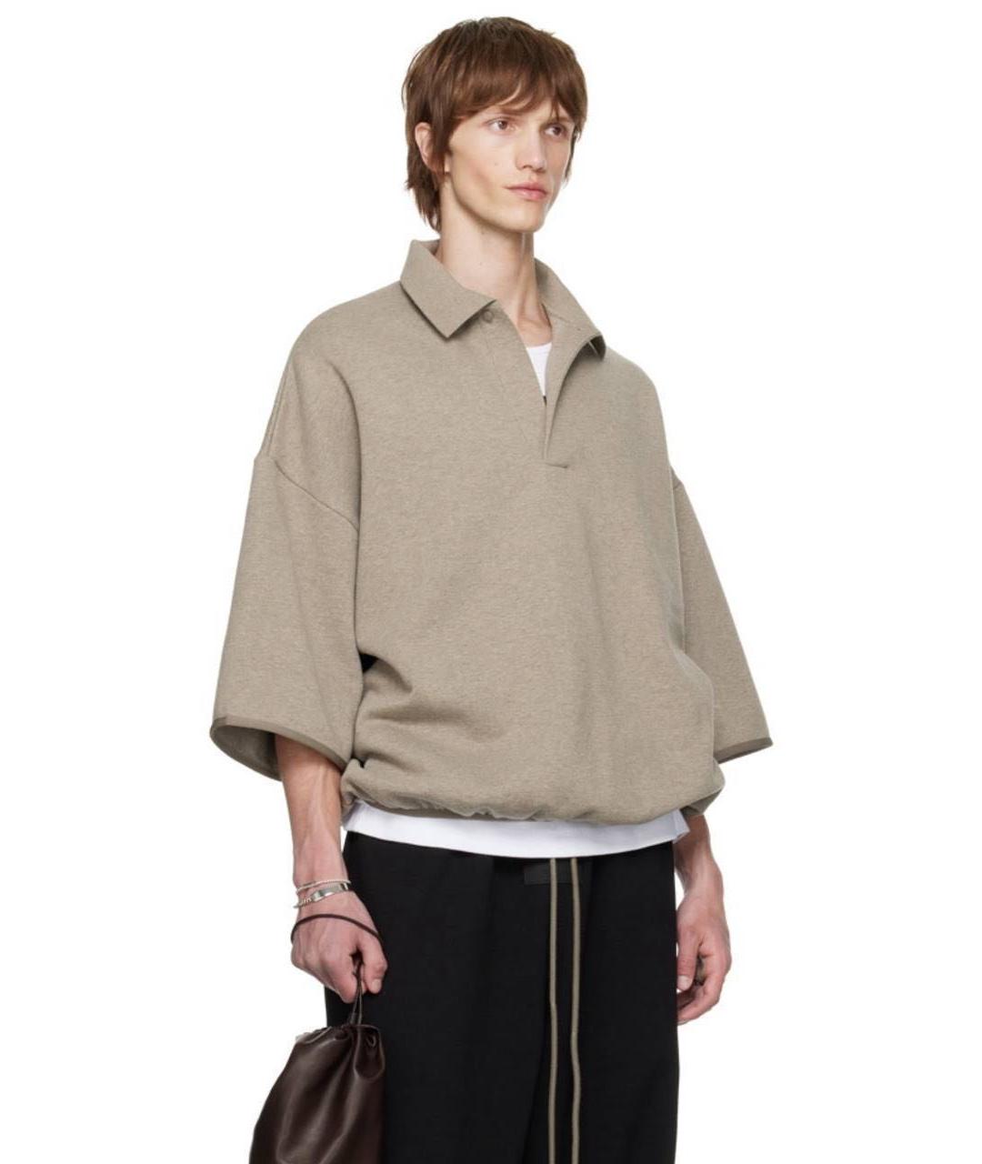 FEAR OF GOD ESSENTIALS Серое хлопковое поло с коротким рукавом, фото 3