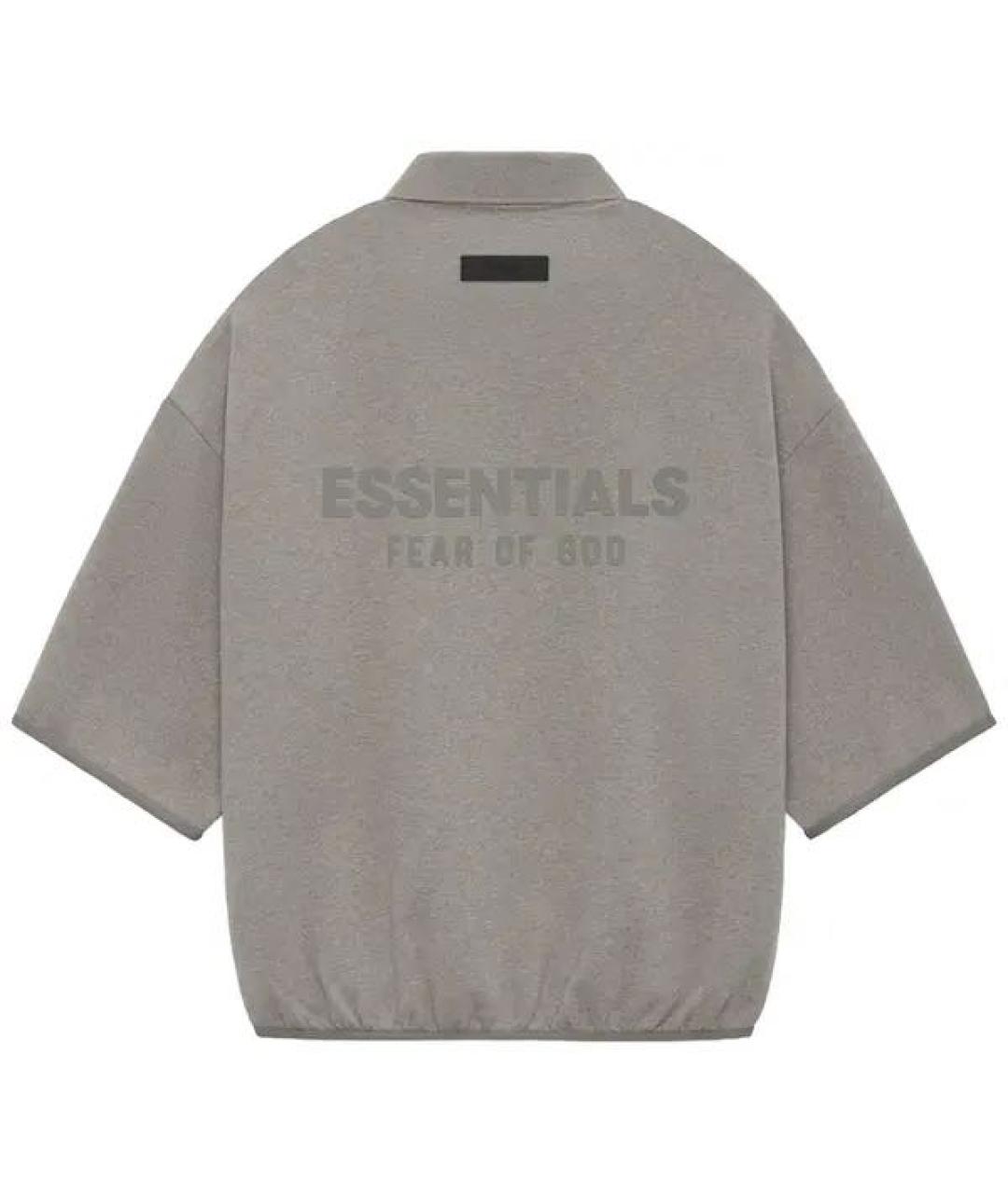 FEAR OF GOD ESSENTIALS Серое хлопковое поло с коротким рукавом, фото 2