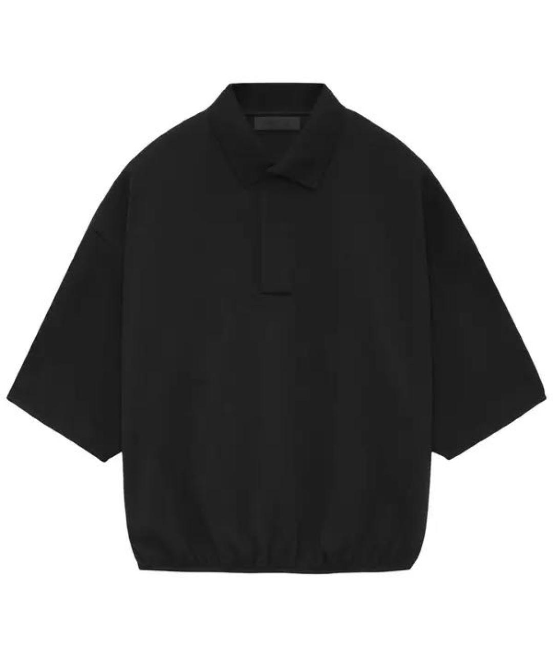 FEAR OF GOD ESSENTIALS Черное хлопко-полиэстеровое поло с коротким рукавом, фото 1