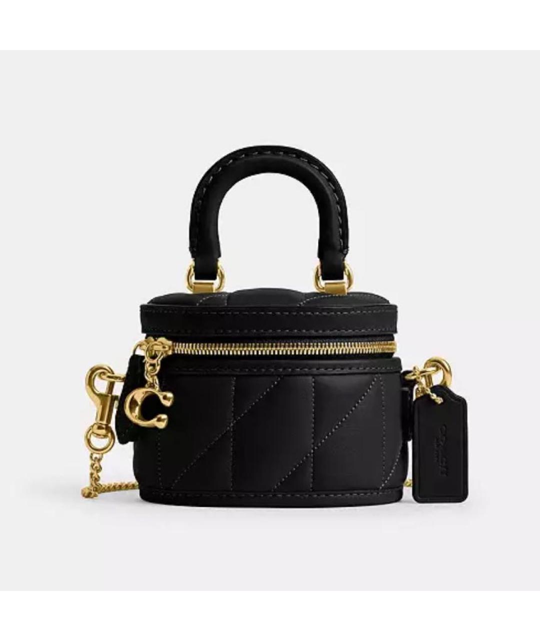 COACH Черная кожаная сумка через плечо, фото 8