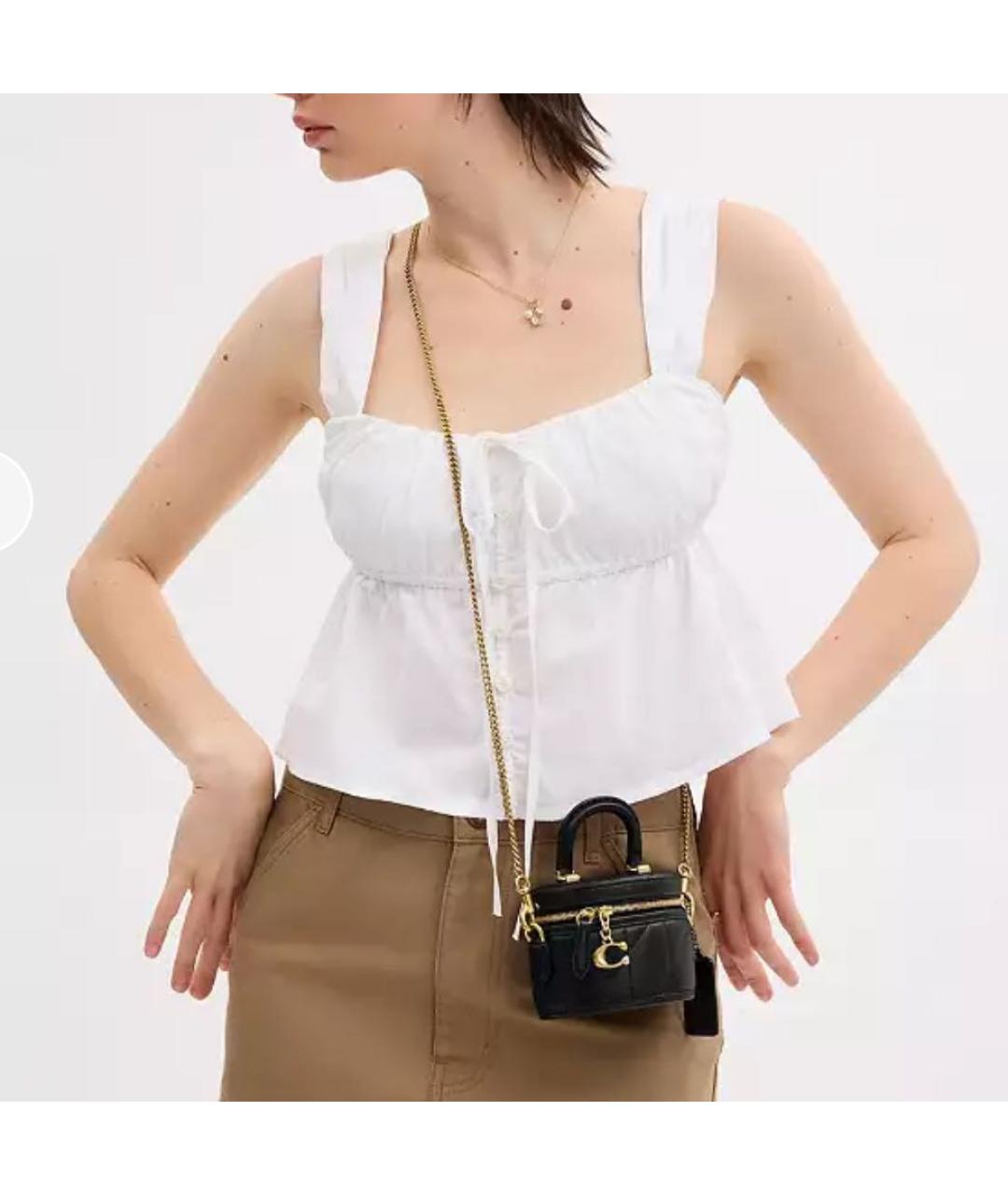 COACH Черная кожаная сумка через плечо, фото 7