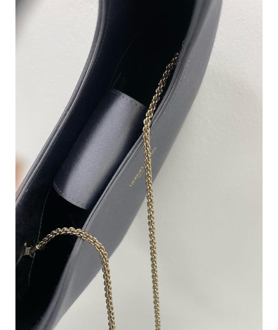 GIORGIO ARMANI Голубая шелковая сумка с короткими ручками, фото 4