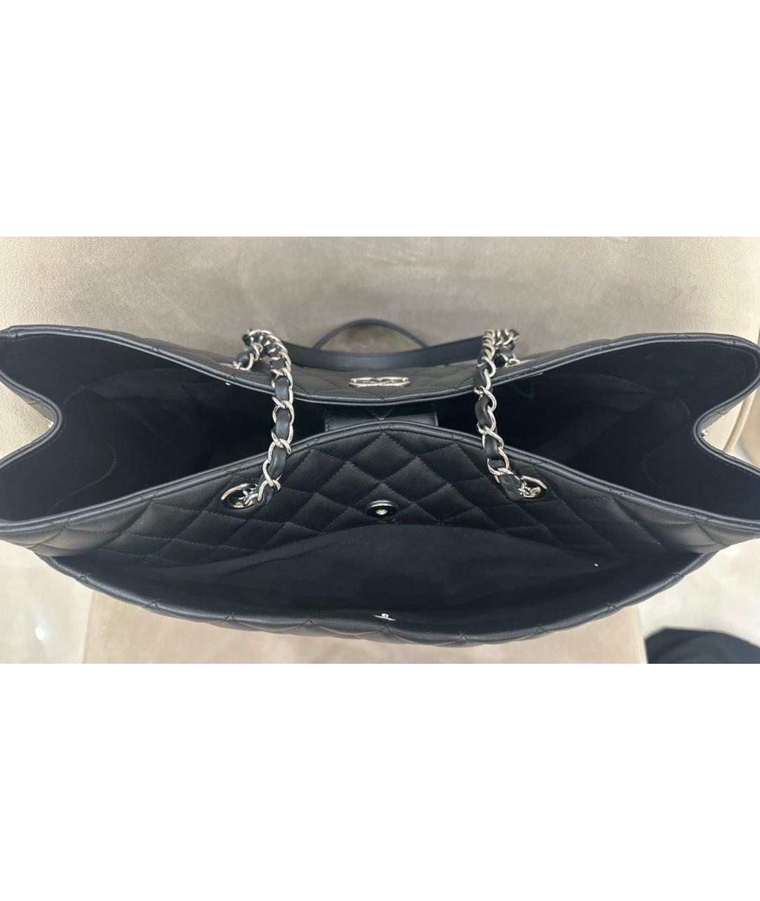 CHANEL Черная кожаная сумка тоут, фото 4