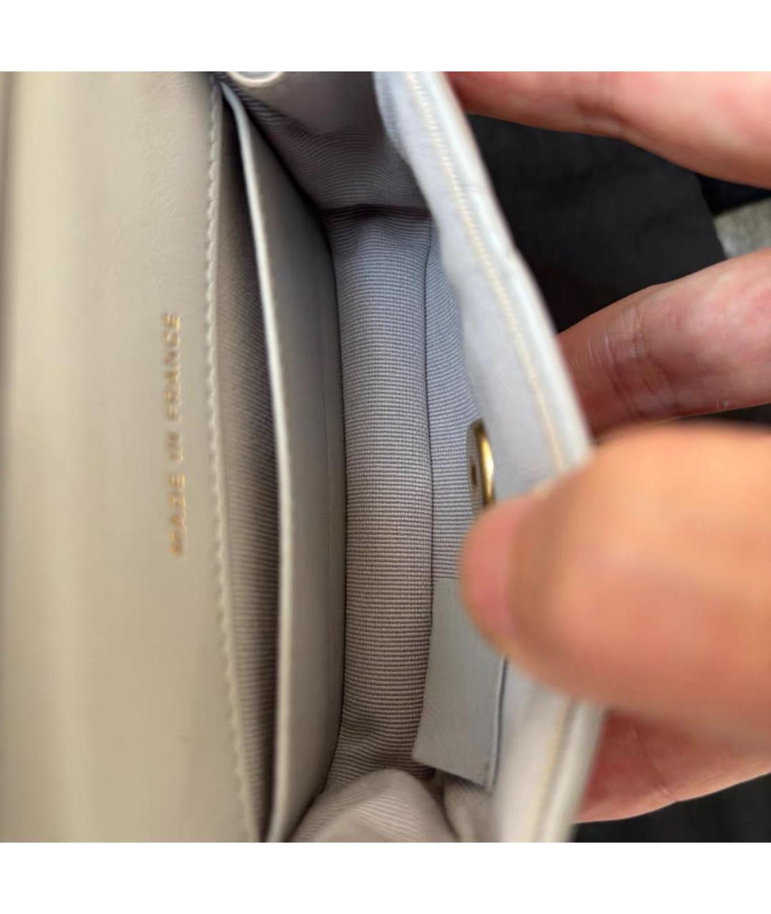 CHANEL Серая кожаная сумка через плечо, фото 8