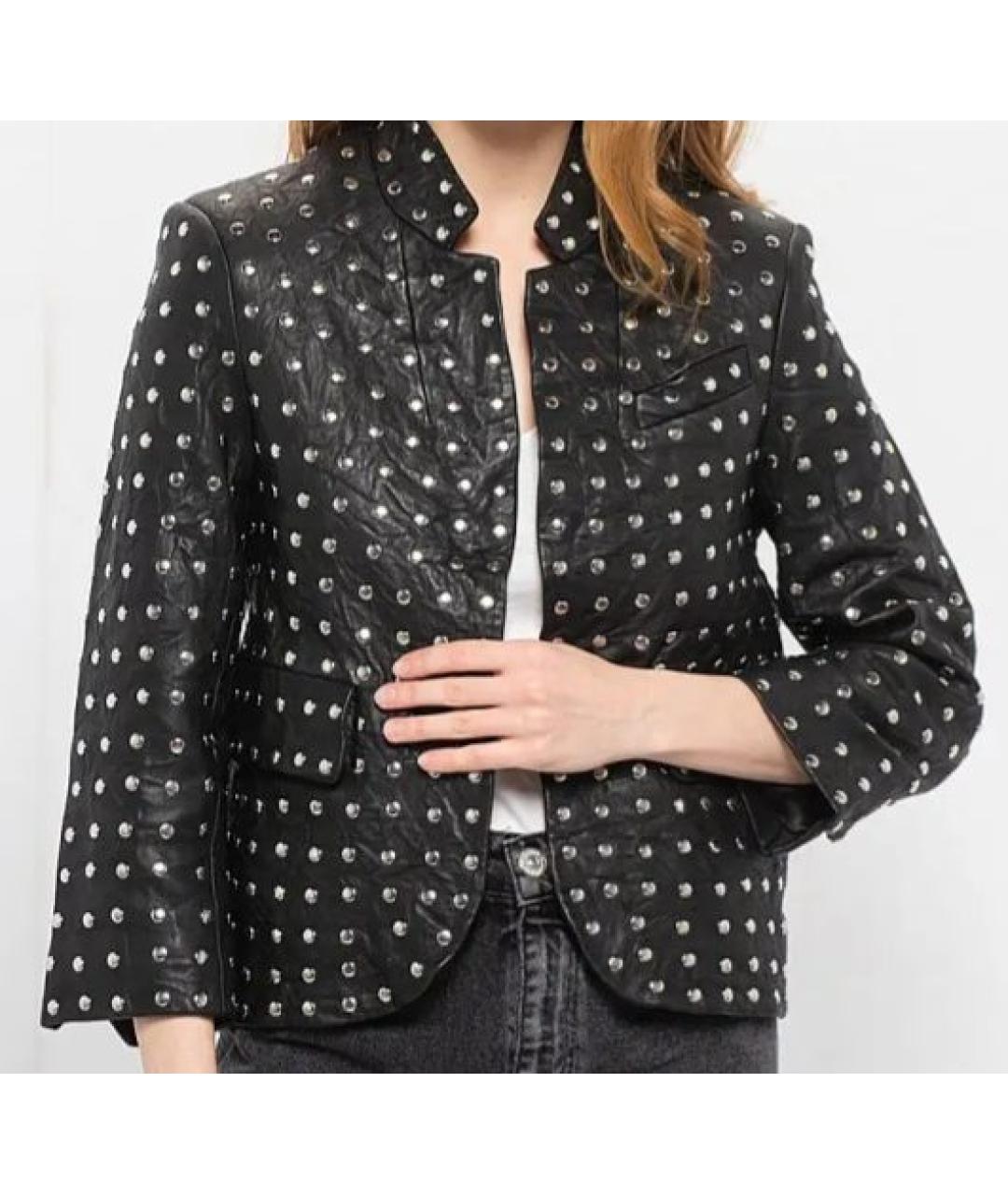 ZADIG & VOLTAIRE Черная кожаная куртка, фото 5