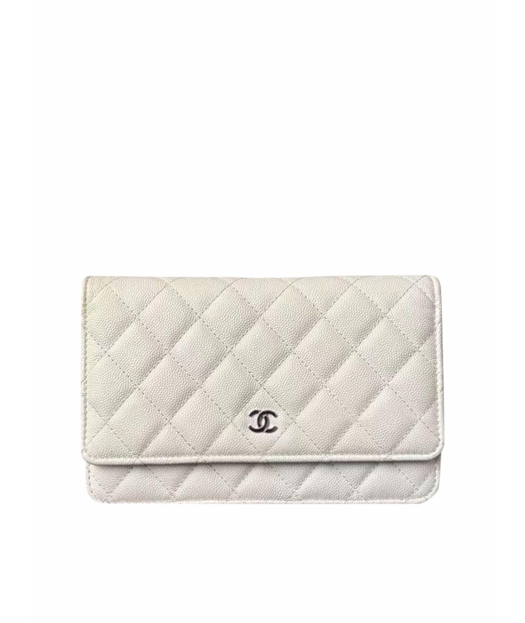 CHANEL Белая кожаная сумка через плечо, фото 1