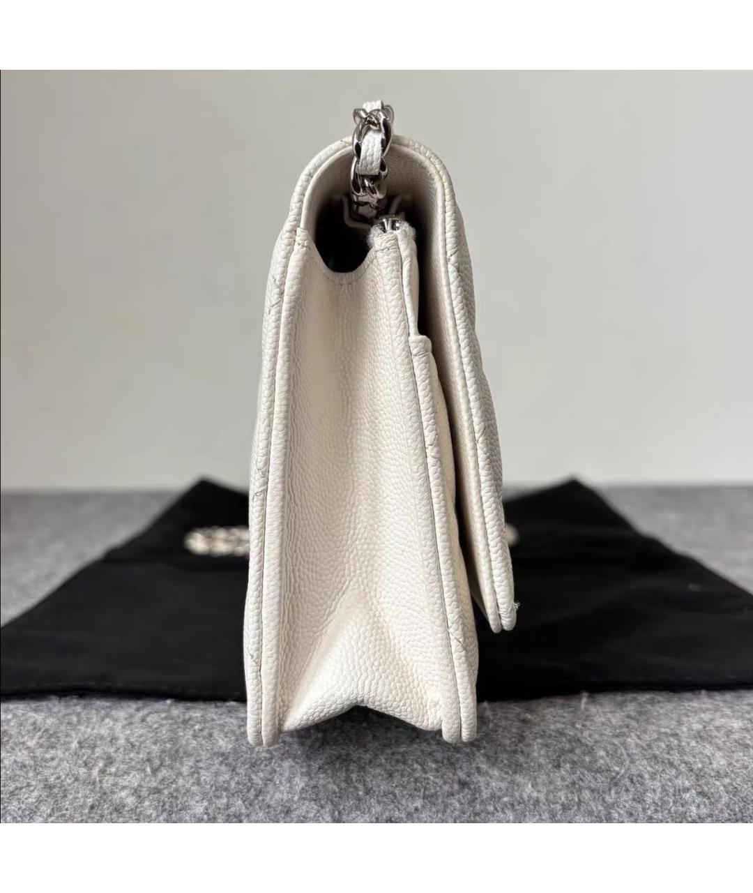 CHANEL Белая кожаная сумка через плечо, фото 3
