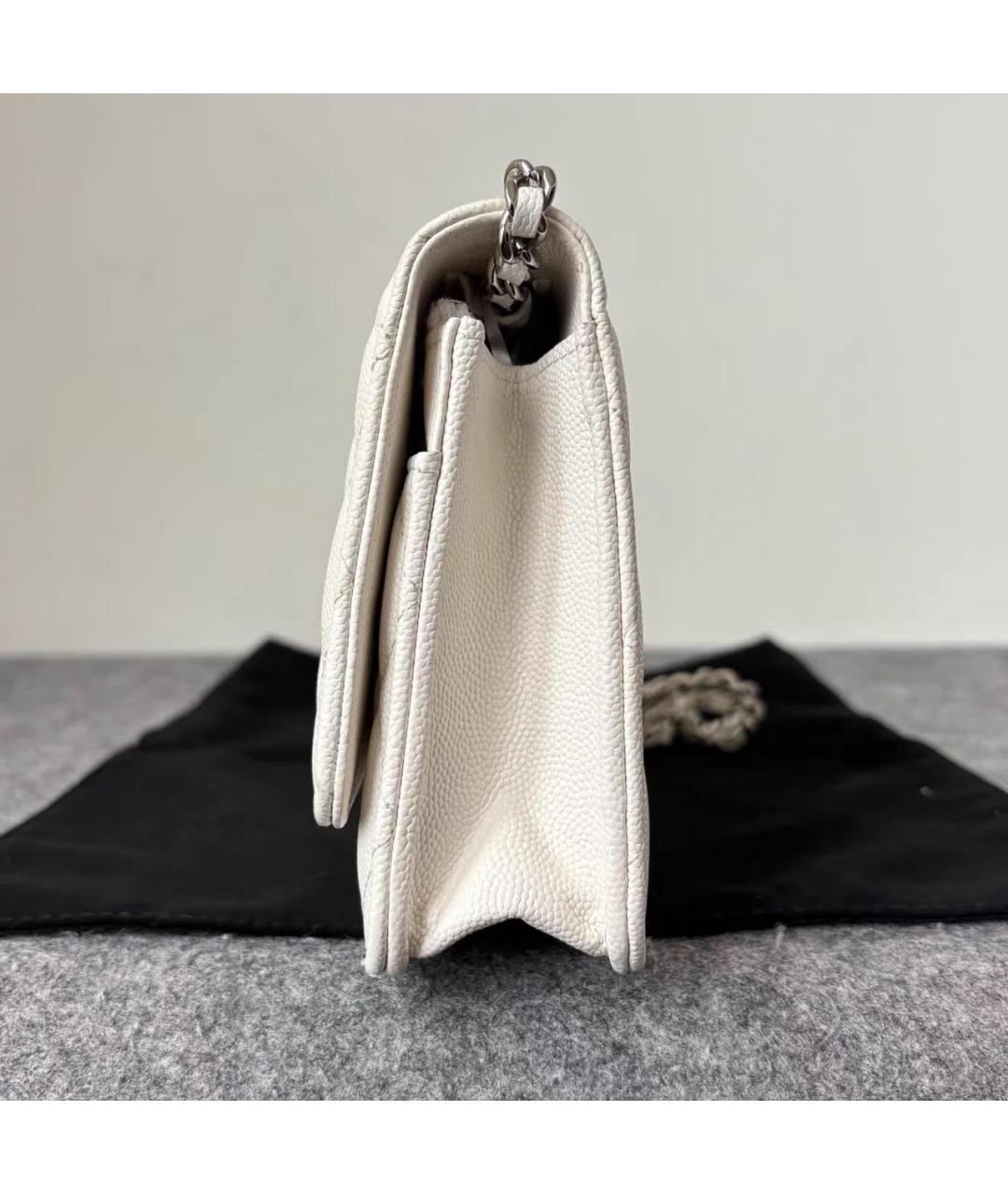 CHANEL Белая кожаная сумка через плечо, фото 4