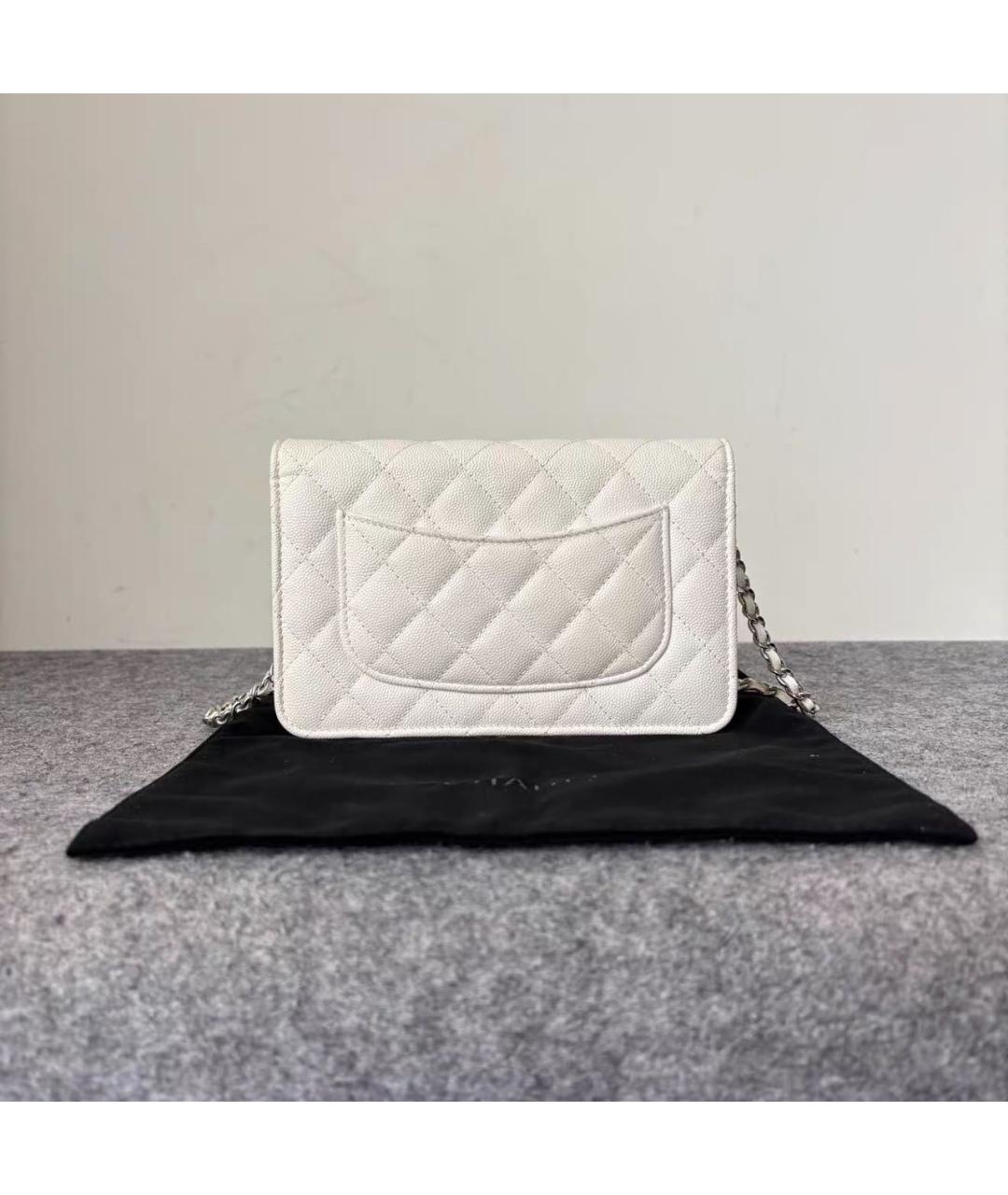 CHANEL Белая кожаная сумка через плечо, фото 2