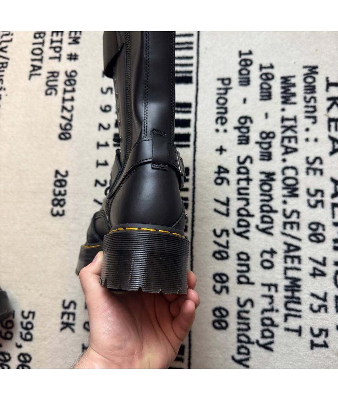 DR. MARTENS Черные кожаные высокие ботинки, фото 4