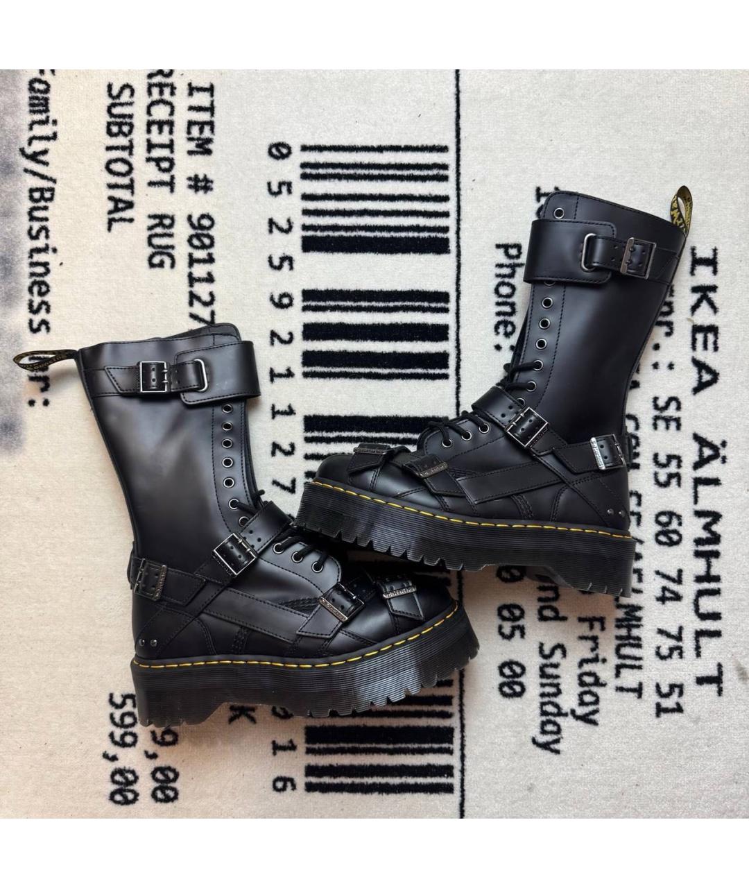 DR. MARTENS Черные кожаные высокие ботинки, фото 6