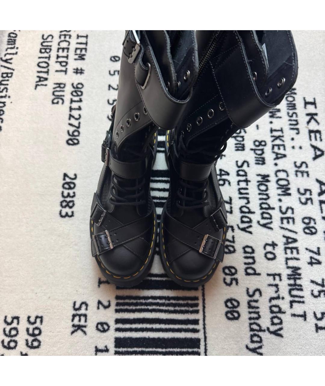 DR. MARTENS Черные кожаные высокие ботинки, фото 2