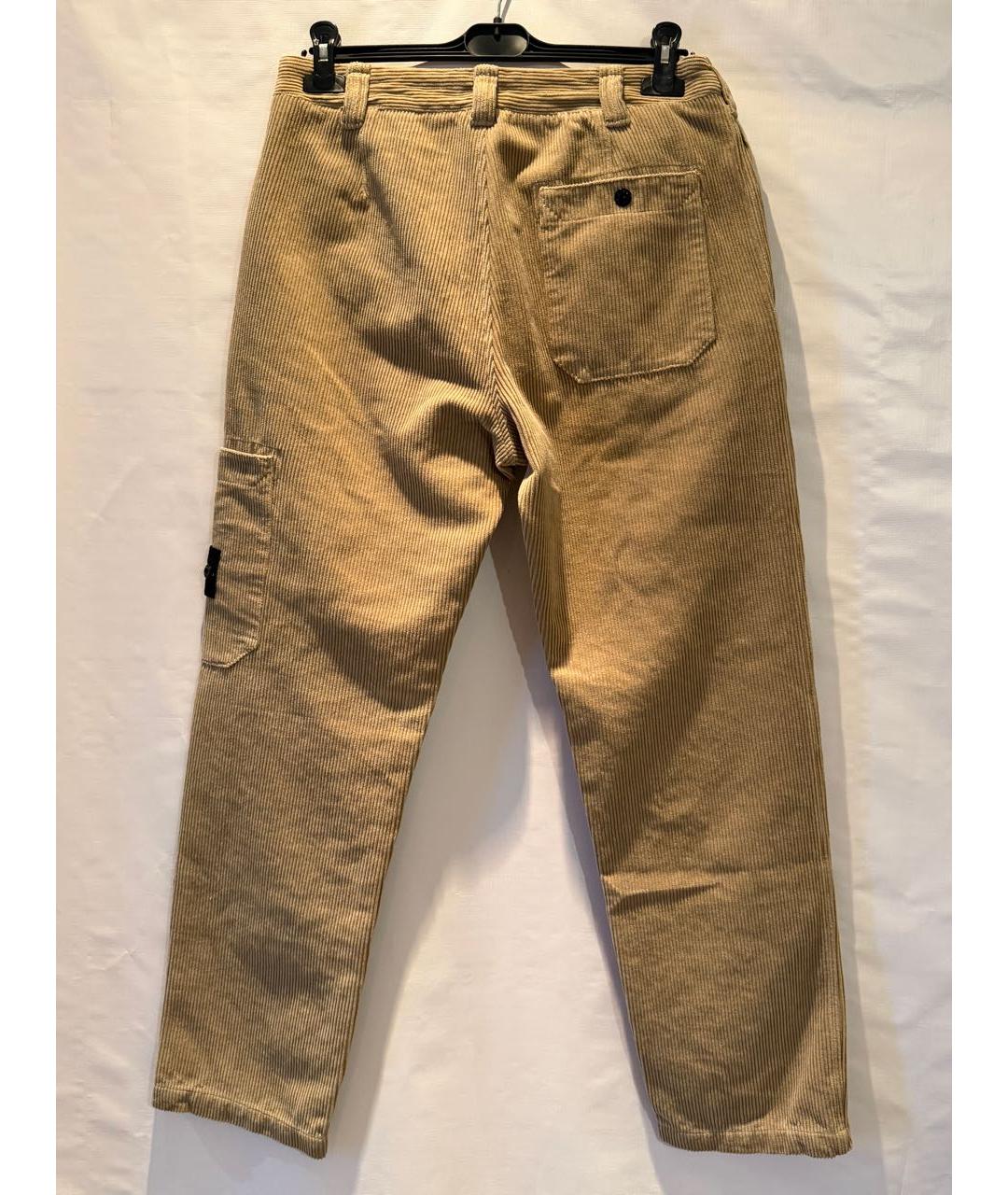 STONE ISLAND Бежевые хлопковые повседневные брюки, фото 3