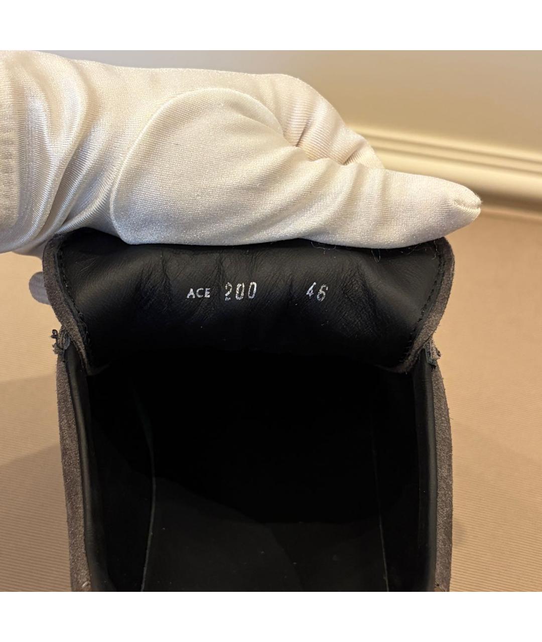 OFFICINE CREATIVE Серые замшевые низкие кроссовки / кеды, фото 6