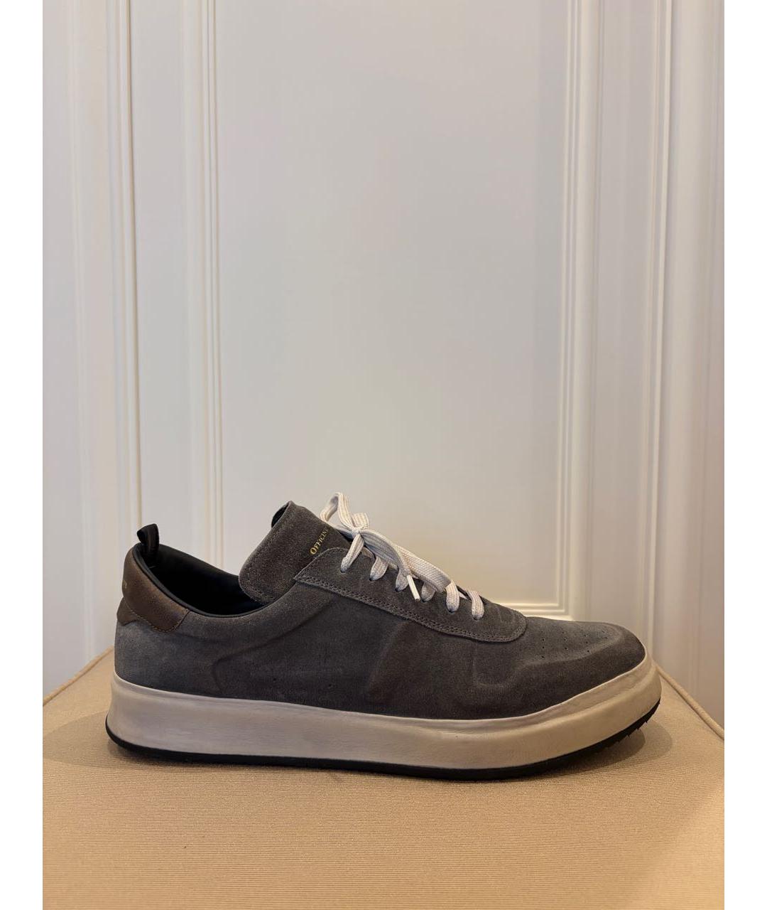 OFFICINE CREATIVE Серые замшевые низкие кроссовки / кеды, фото 9