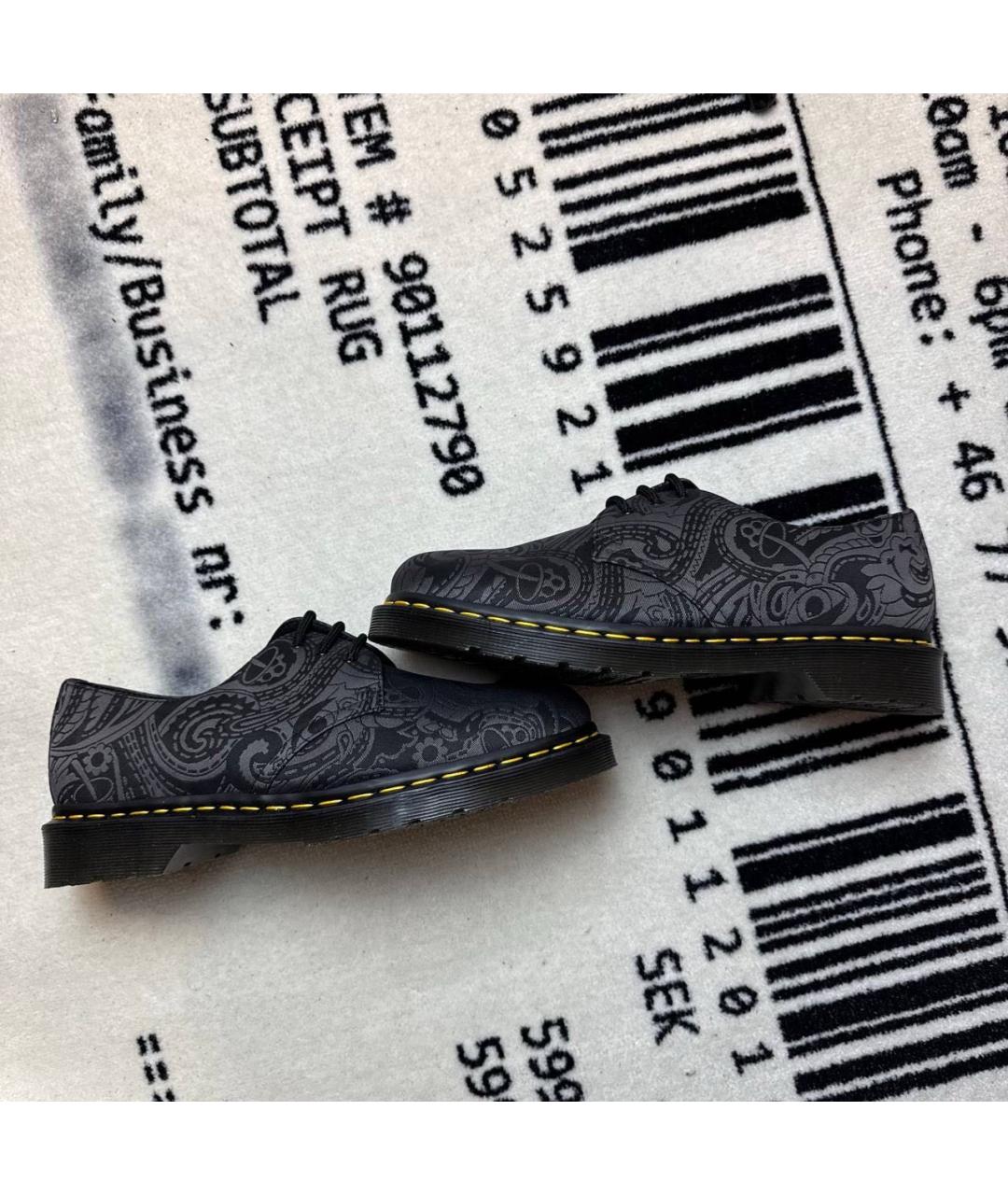 DR. MARTENS Антрацитовые текстильные низкие ботинки, фото 6