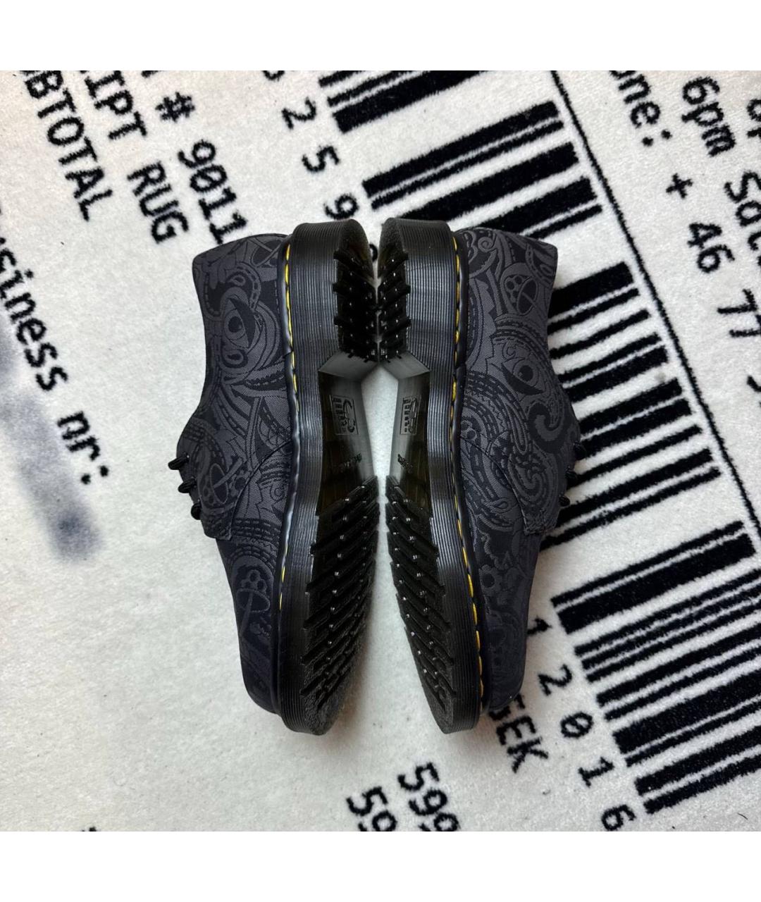 DR. MARTENS Антрацитовые текстильные низкие ботинки, фото 3