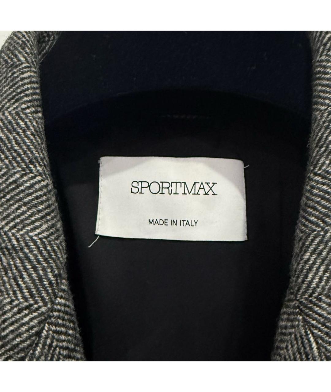 SPORTMAX Серое шерстяное пальто, фото 5