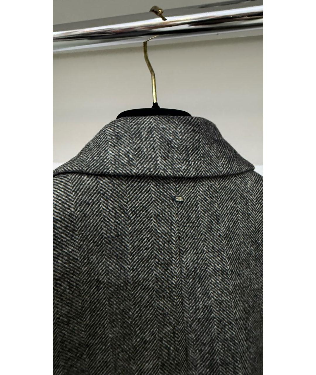 SPORTMAX Серое шерстяное пальто, фото 7