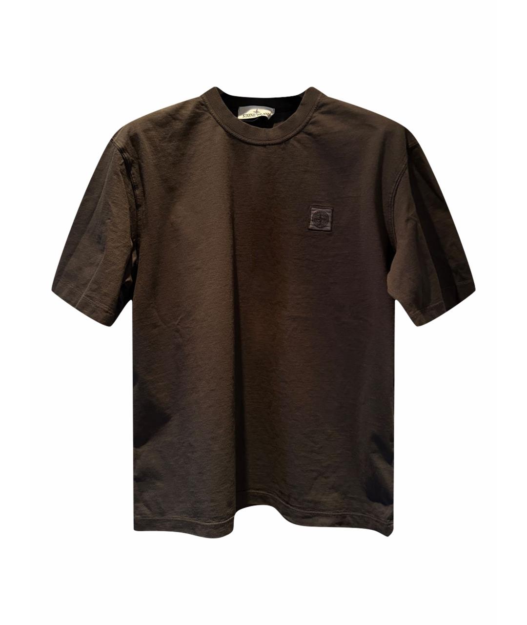 STONE ISLAND Антрацитовая хлопковая футболка, фото 1