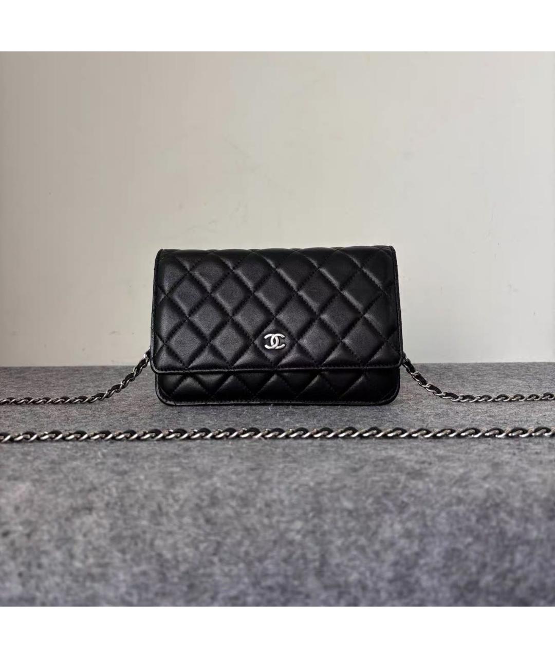 CHANEL Черная кожаная сумка через плечо, фото 9