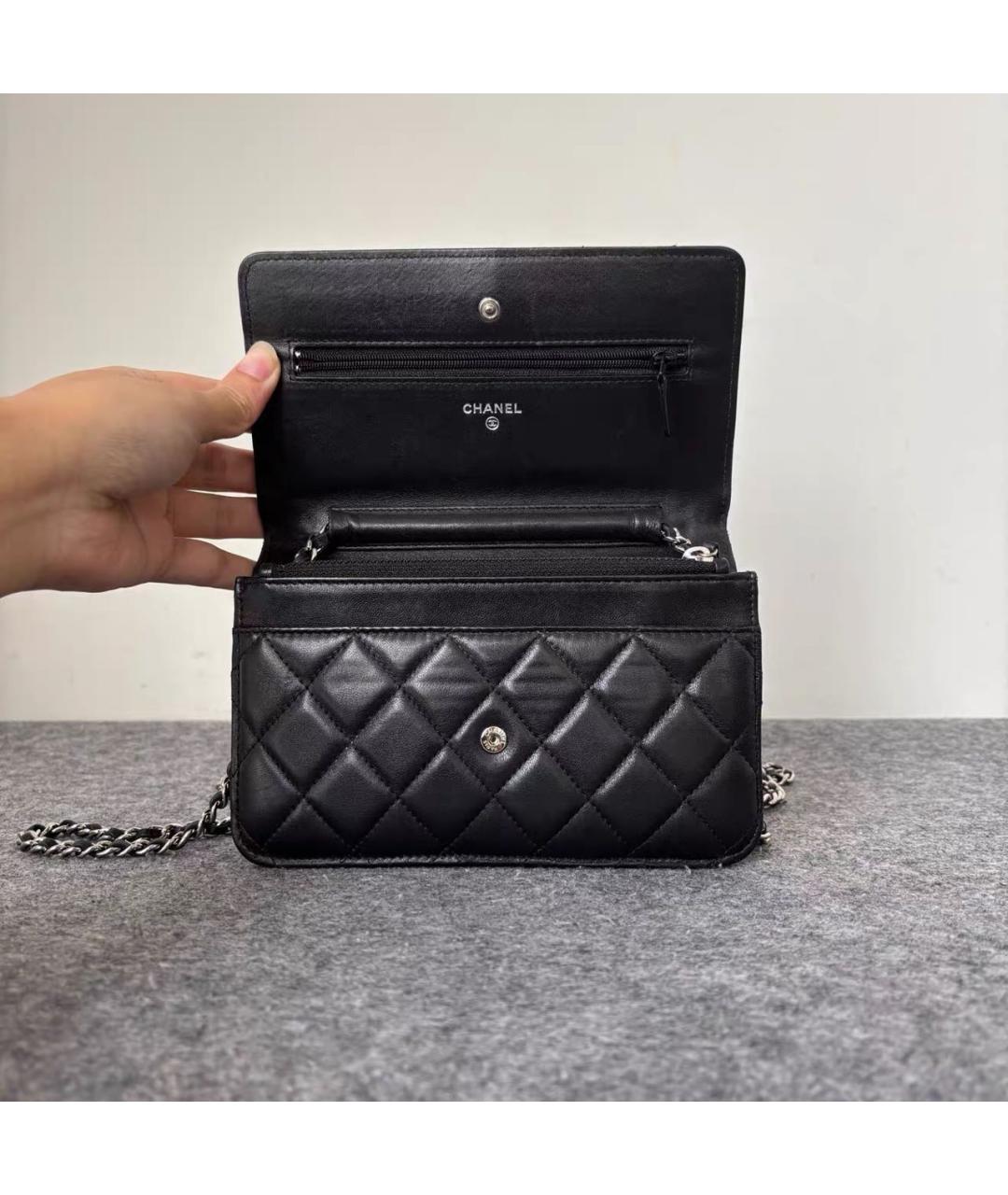 CHANEL Черная кожаная сумка через плечо, фото 7