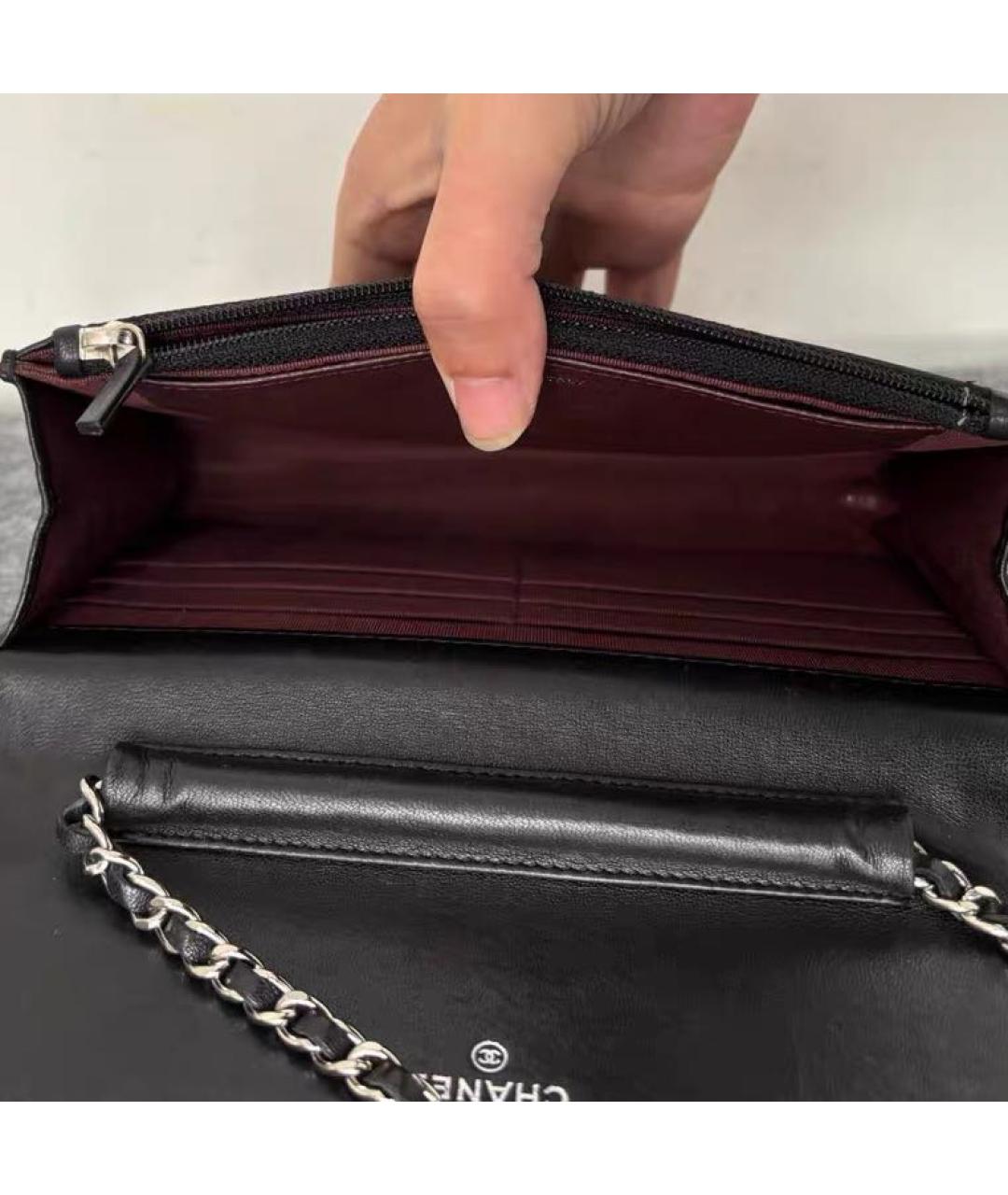 CHANEL Черная кожаная сумка через плечо, фото 8