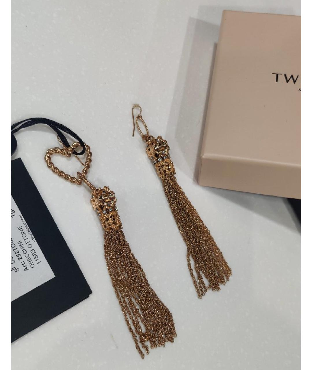 TWIN-SET Золотые металлические серьги, фото 3