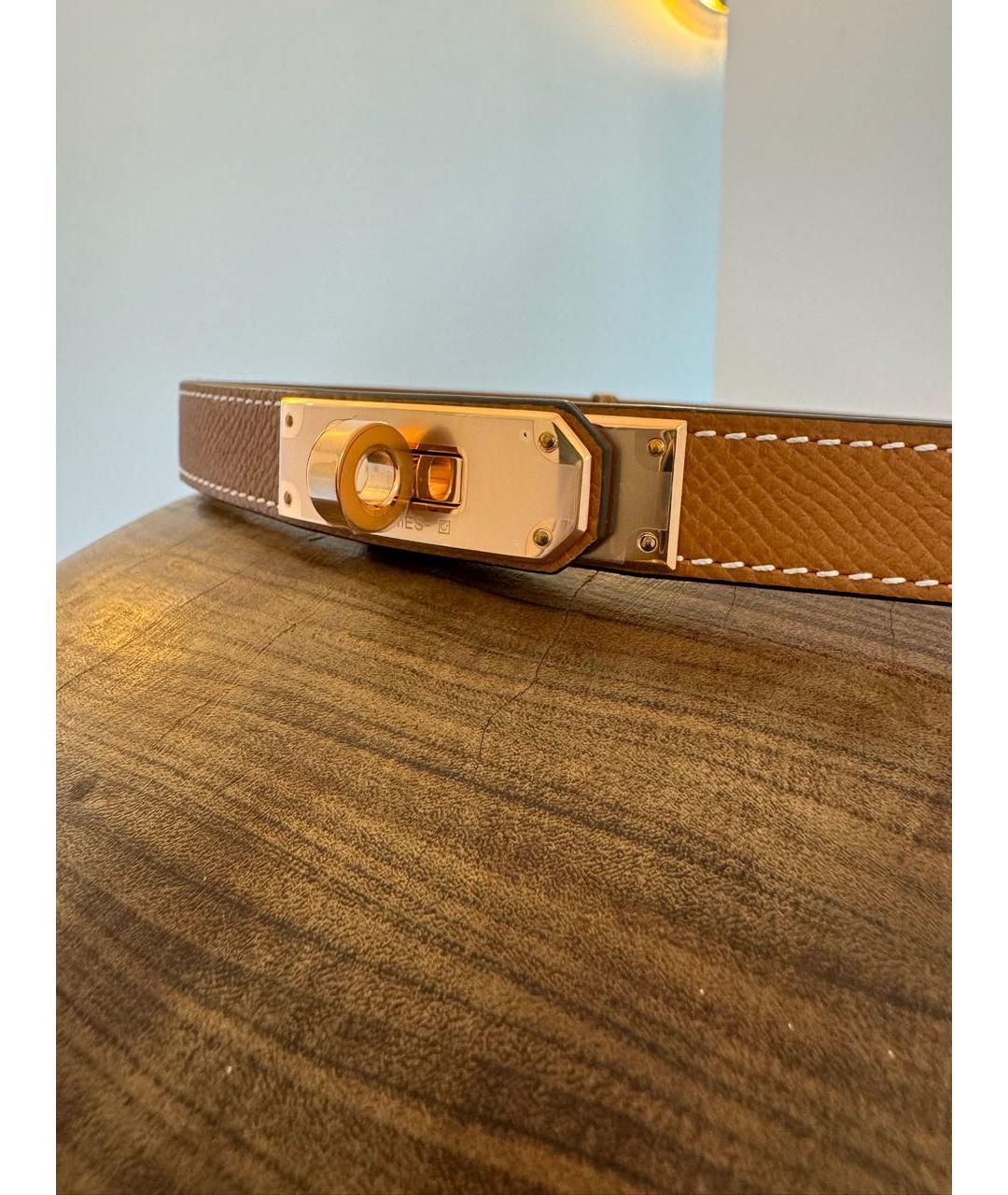 HERMES Коричневый кожаный ремень, фото 3