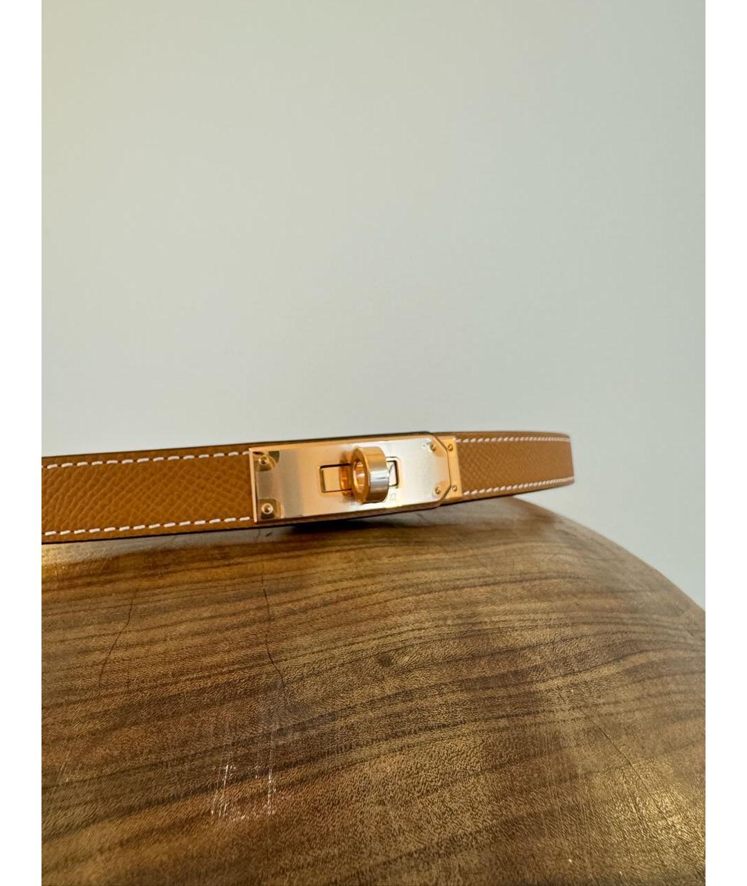 HERMES Коричневый кожаный ремень, фото 4