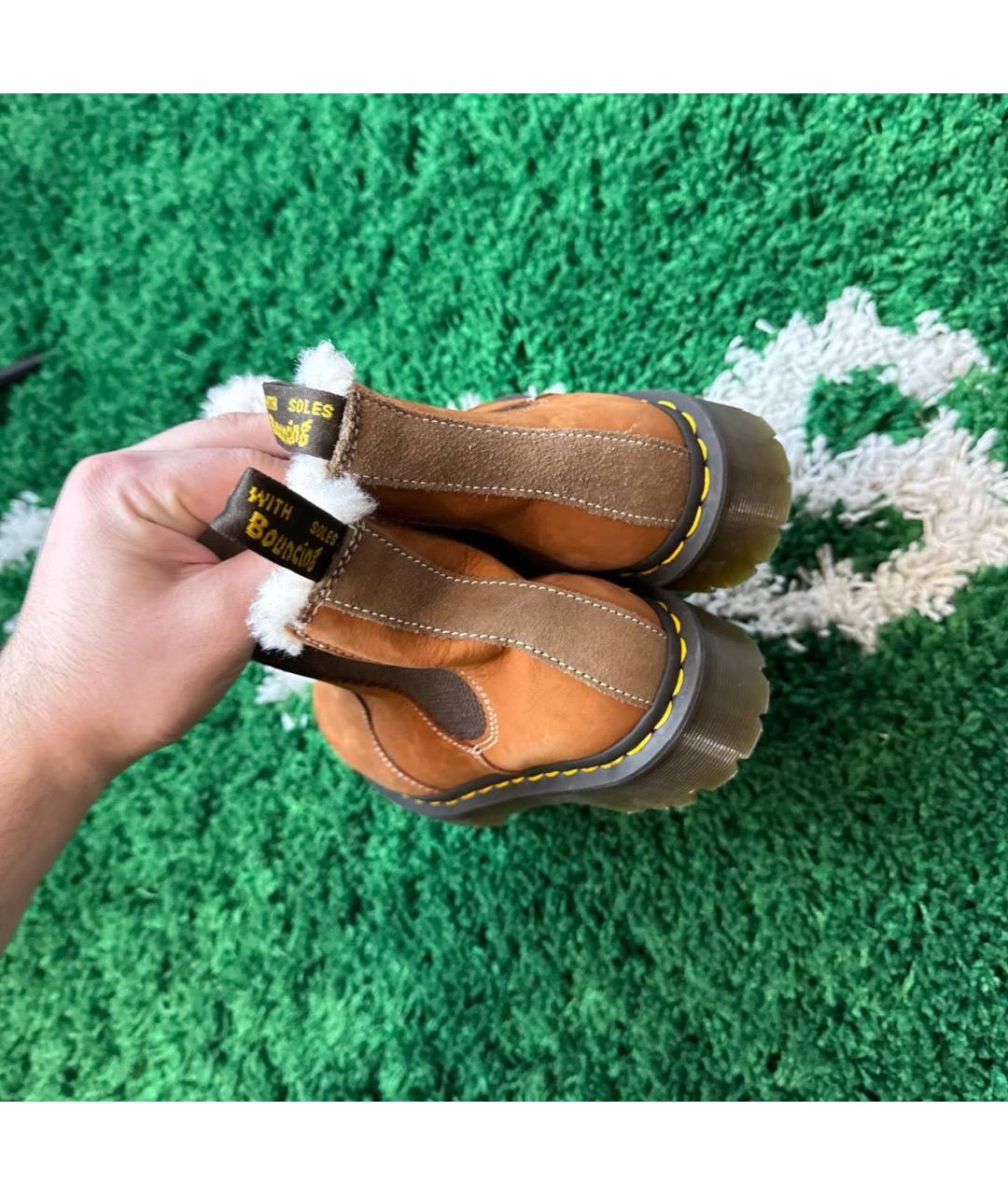 DR. MARTENS Коричневые нубуковые полусапоги, фото 4