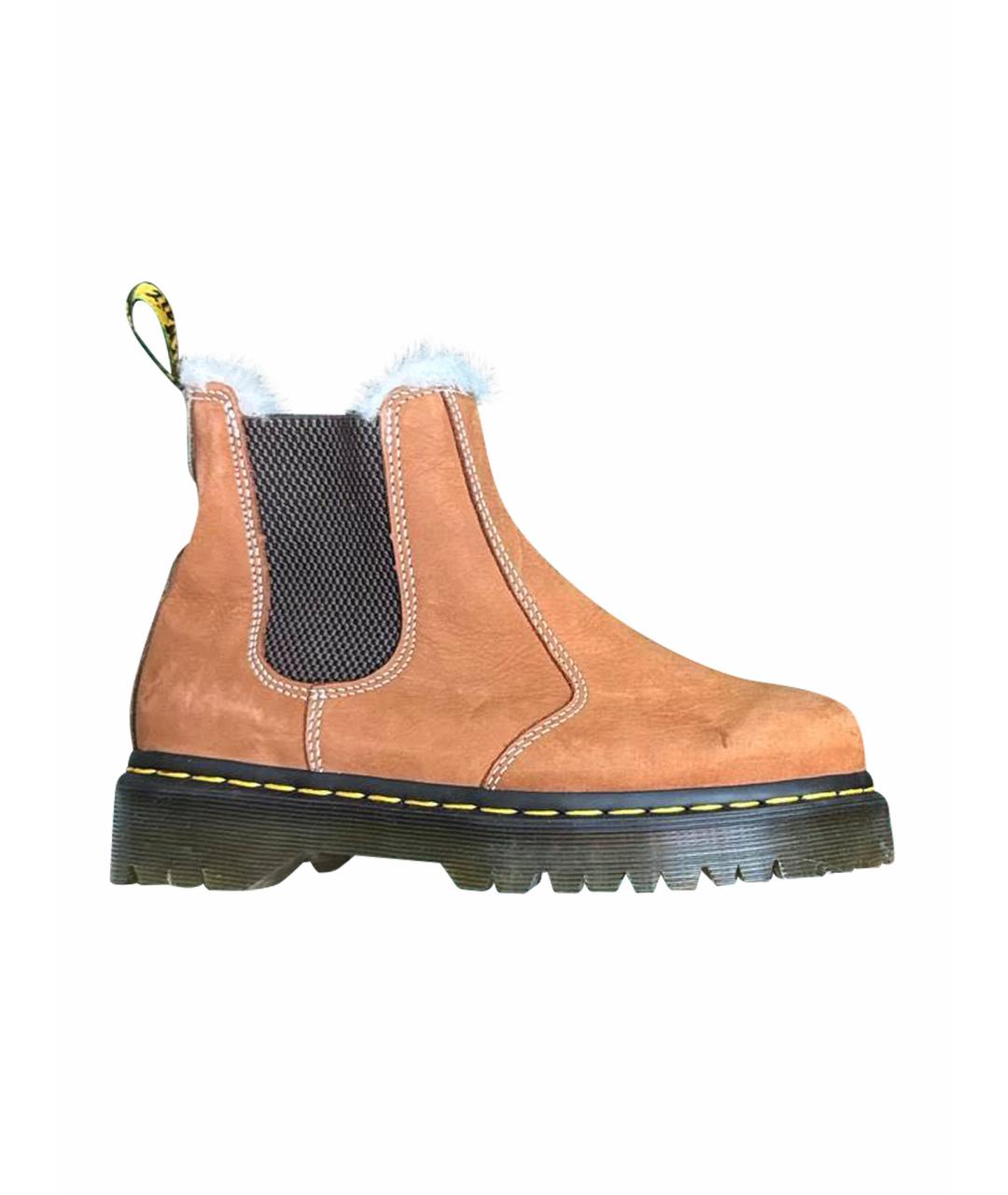 DR. MARTENS Коричневые нубуковые полусапоги, фото 1