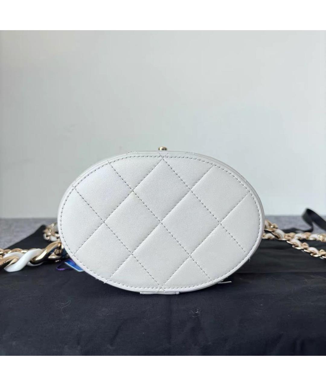 CHANEL Белая кожаная сумка через плечо, фото 6