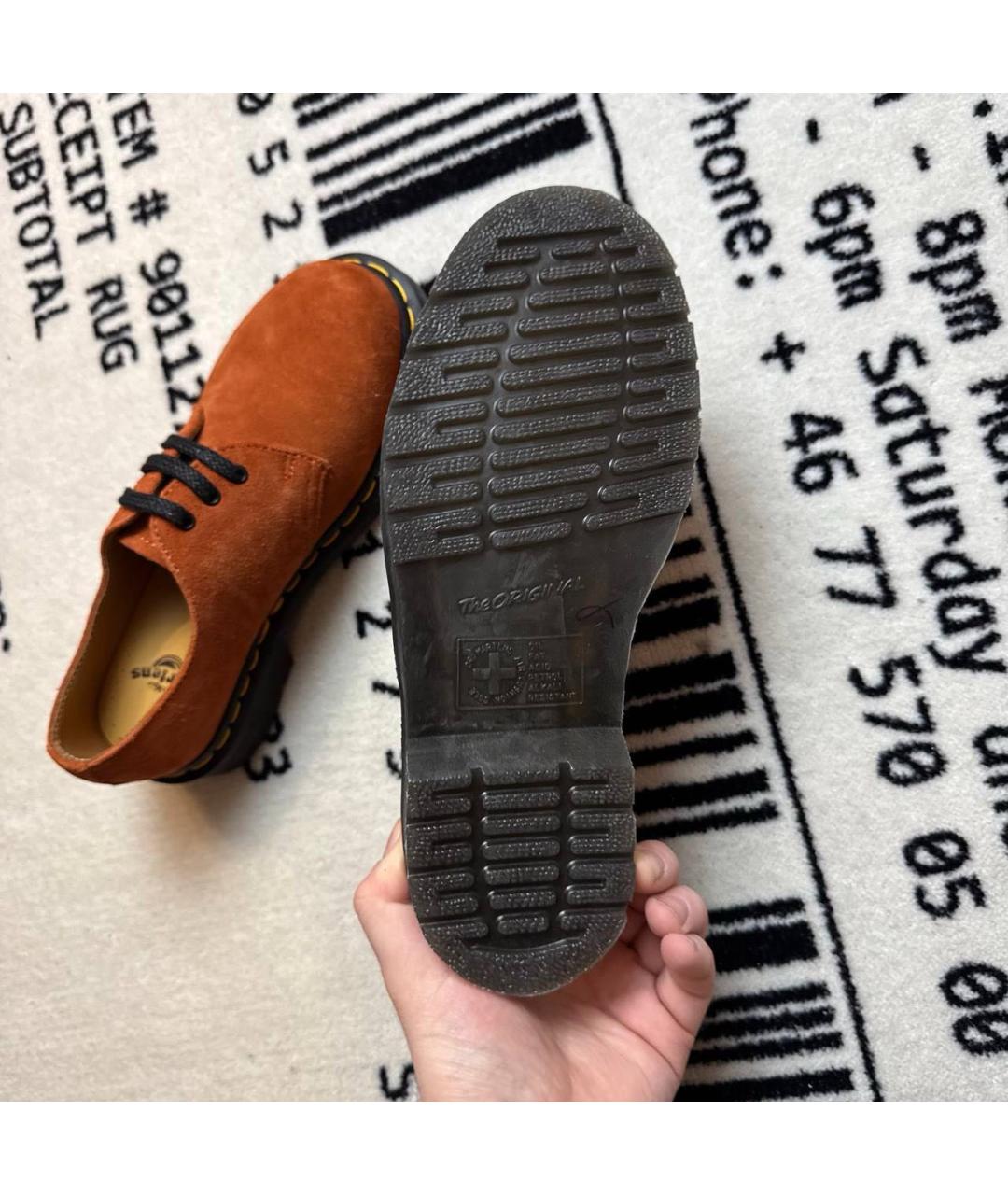 DR. MARTENS Оранжевое замшевые брогги и оксфорды, фото 5