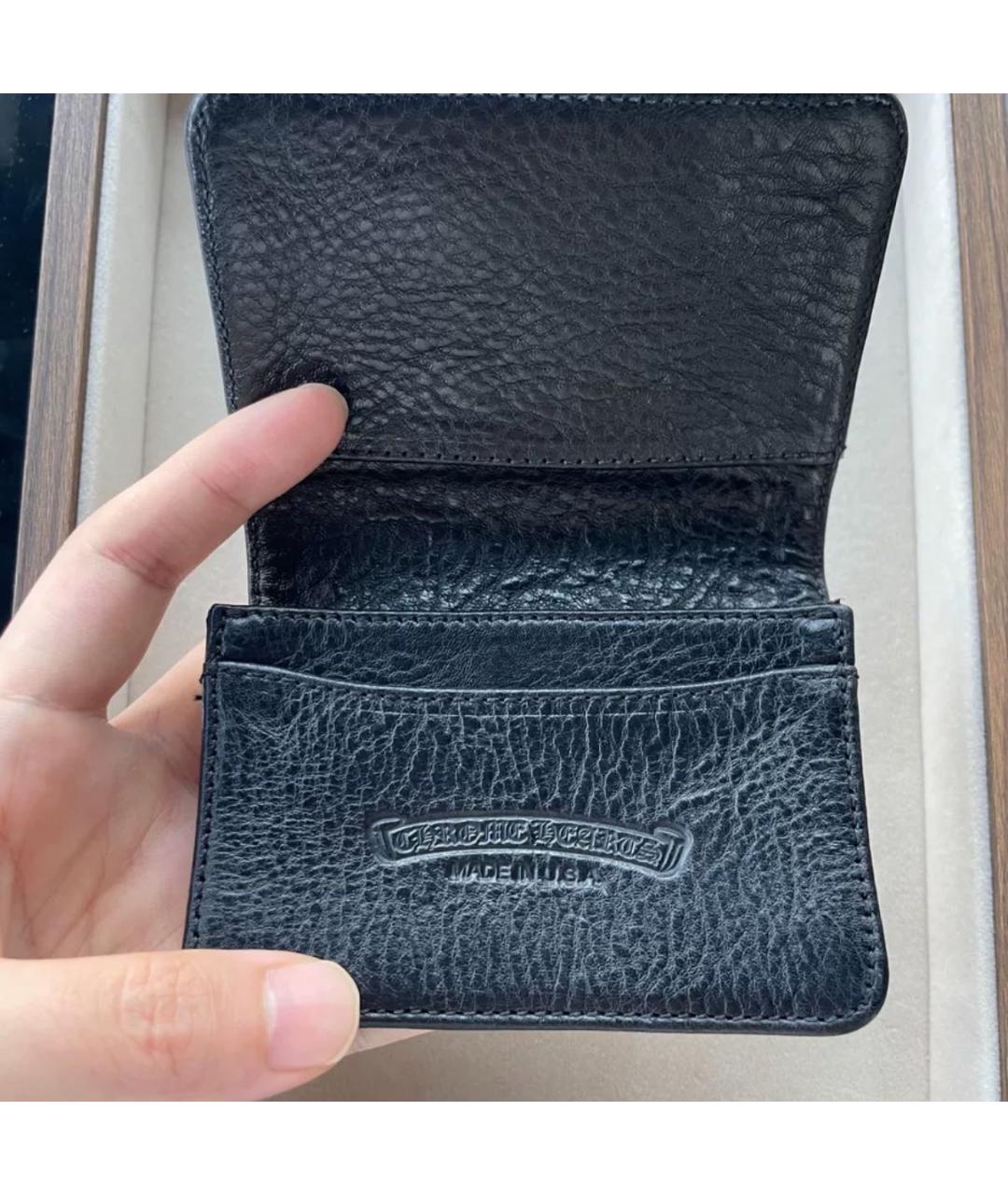 CHROME HEARTS Черный кожаный кардхолдер, фото 6