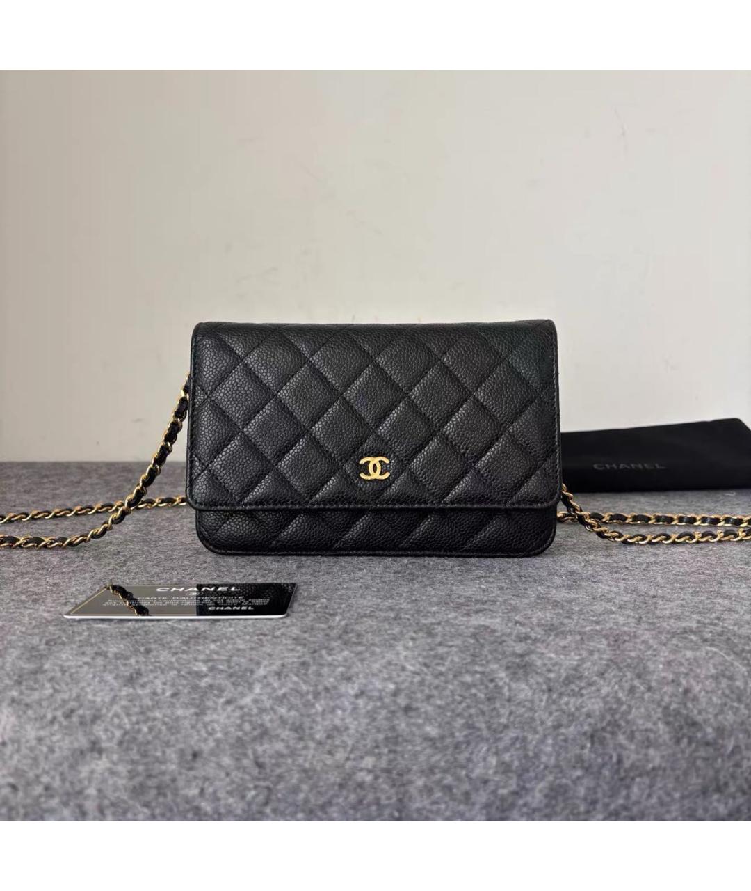 CHANEL Черная кожаная сумка через плечо, фото 9