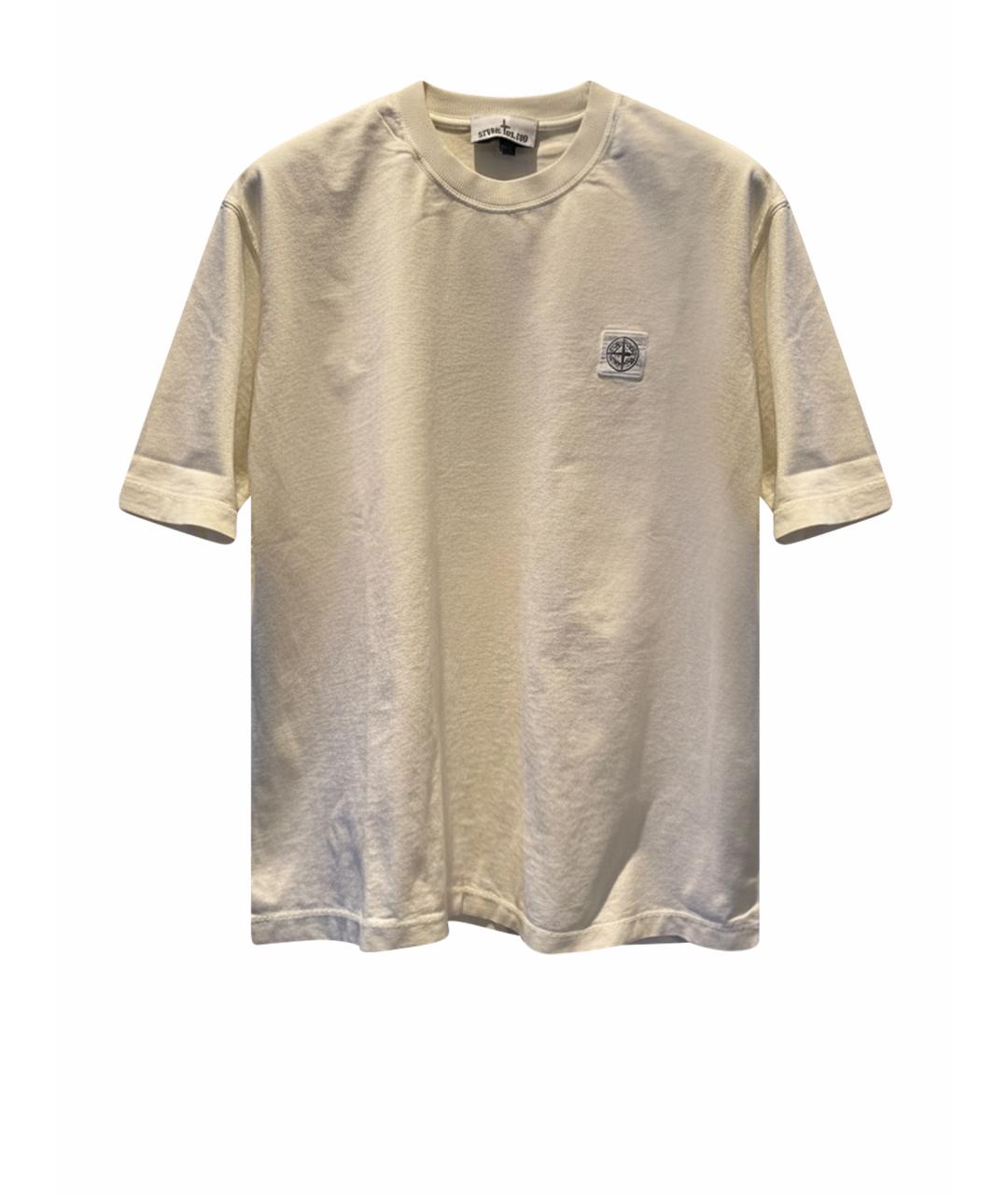 STONE ISLAND Бежевая хлопковая футболка, фото 1