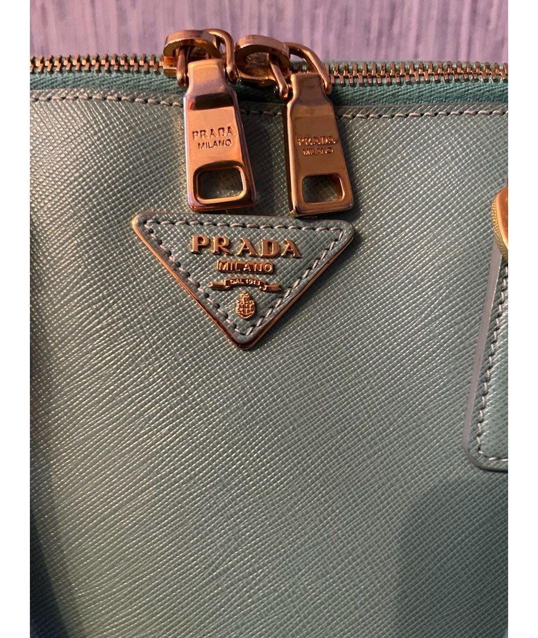 PRADA Зеленая кожаная сумка с короткими ручками, фото 4
