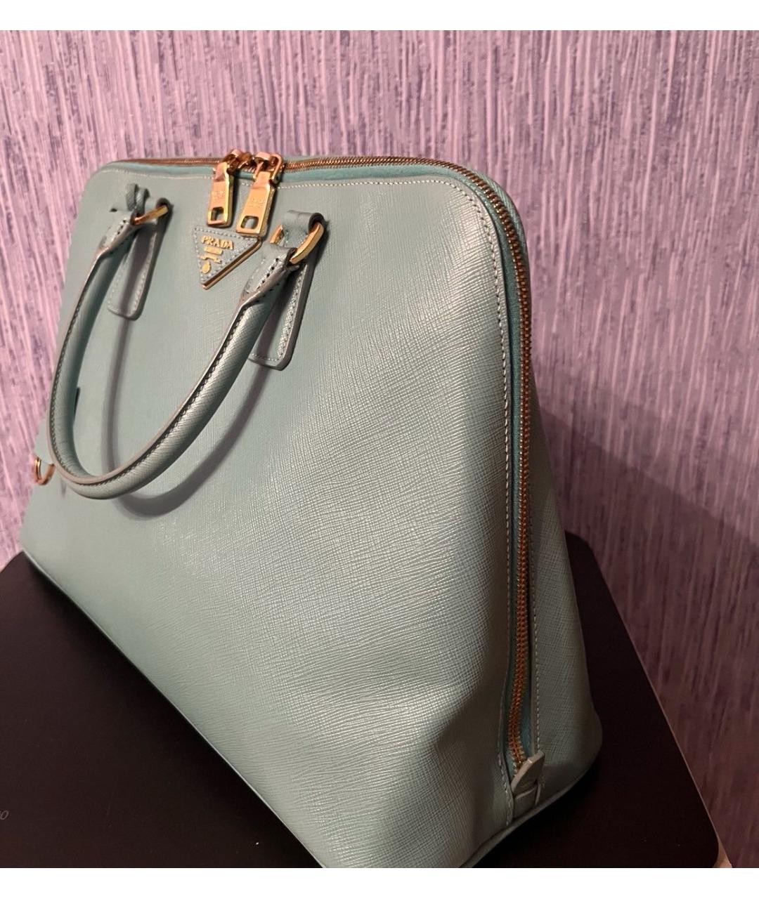 PRADA Зеленая кожаная сумка с короткими ручками, фото 2
