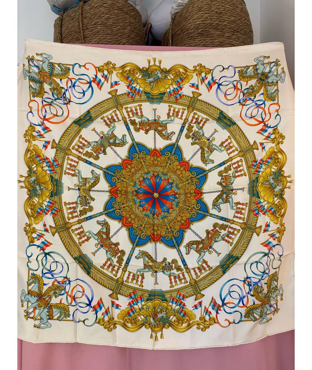 HERMES Мульти шелковый платок, фото 7