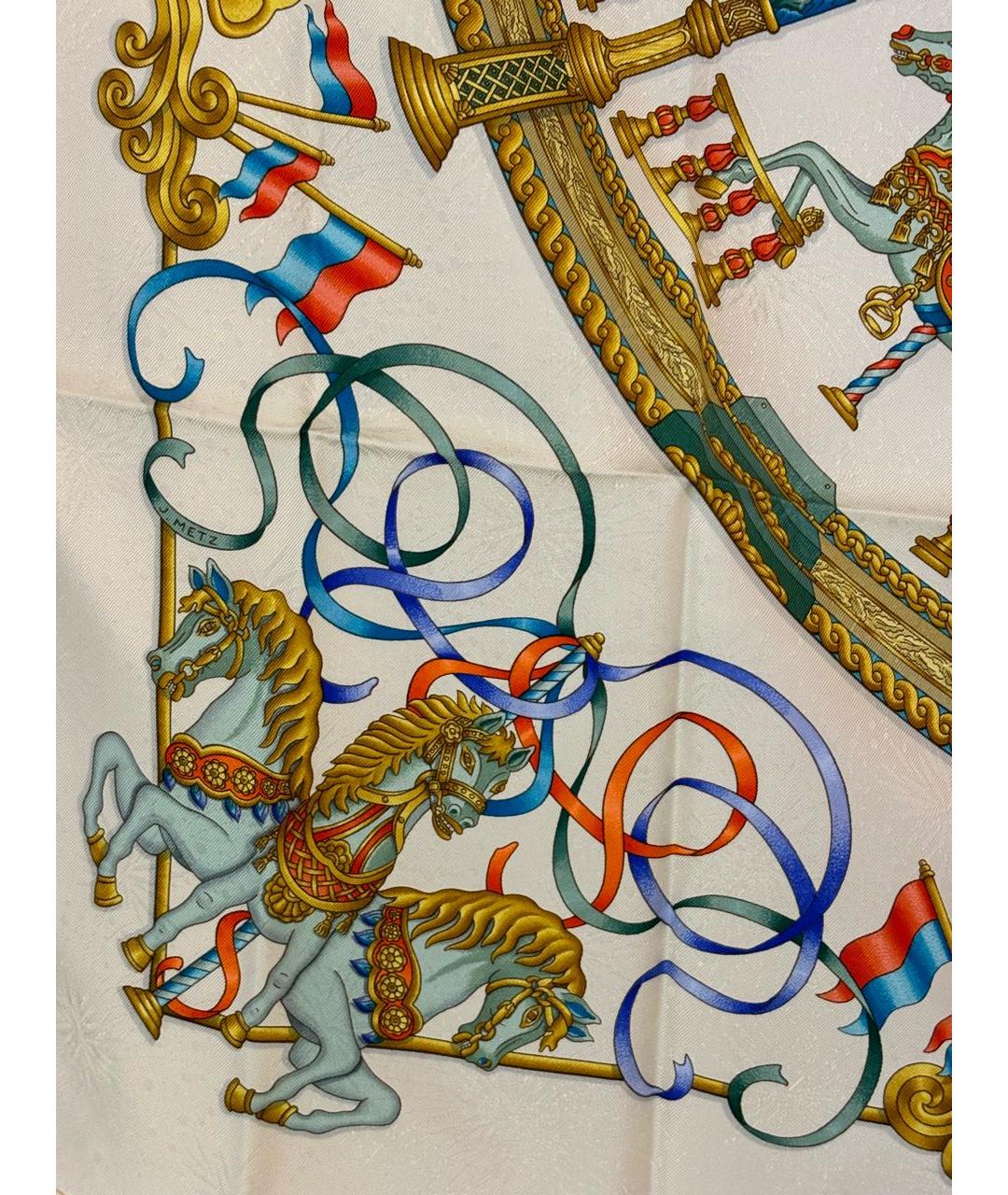 HERMES Мульти шелковый платок, фото 4