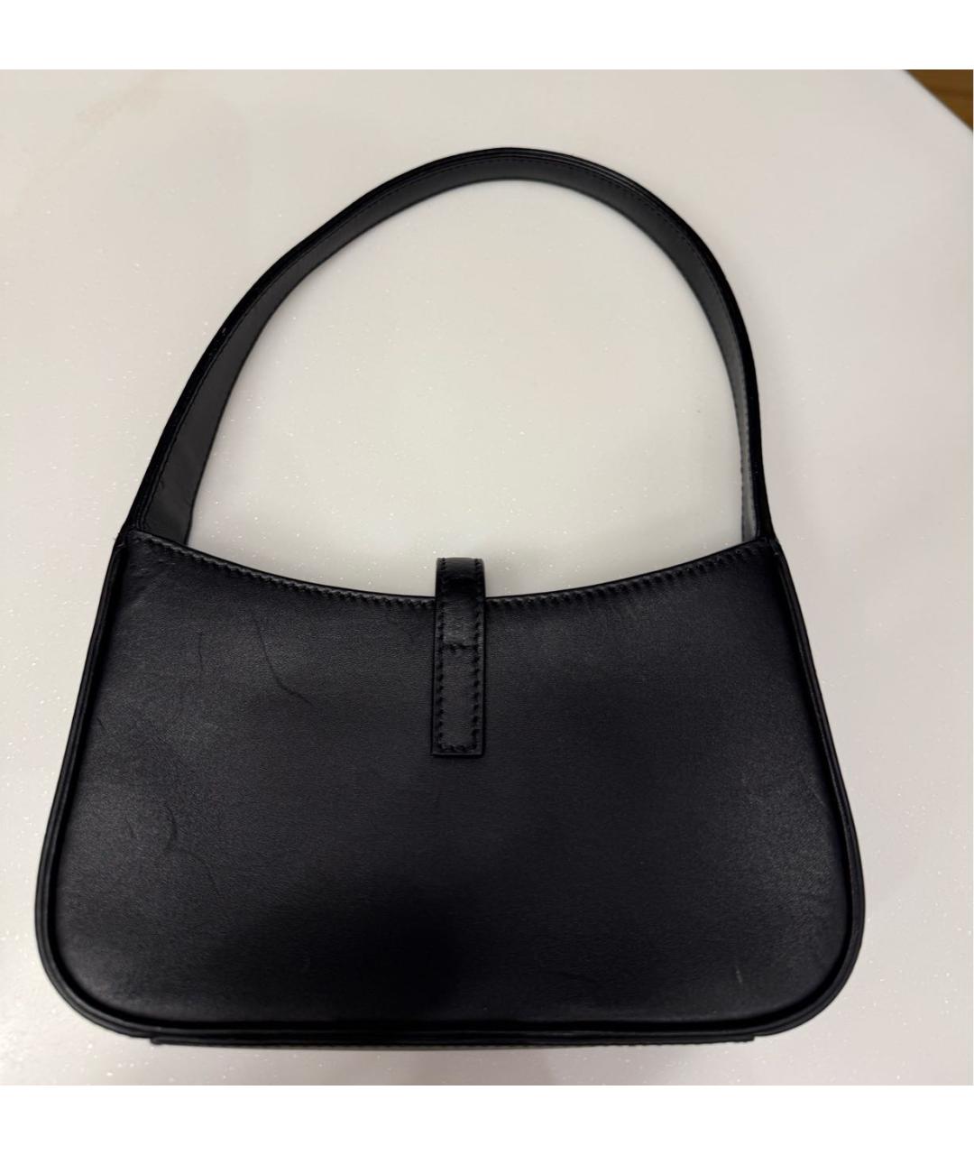SAINT LAURENT Черная кожаная сумка с короткими ручками, фото 3
