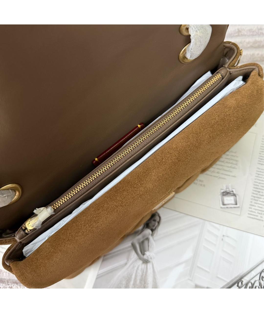 COACH Коричневая замшевая сумка через плечо, фото 5